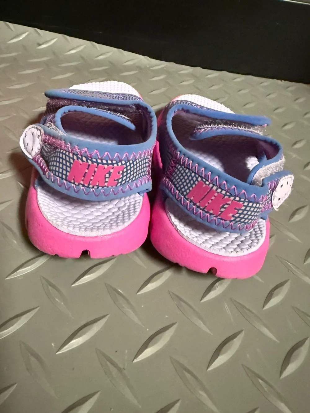 Nike Kids Purple Slide Sandals with Pink Accents